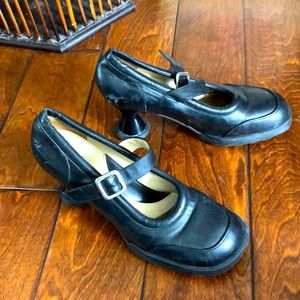 John Fluevog Mary Jane 12 black mini heels